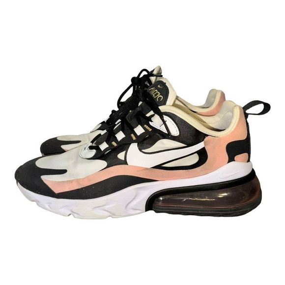 Nike Air Max 270 React Womens Size 8 Running Shoes Coral Pink Black AT6174-005 - Picture 4 of 14